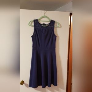 Blue fit and flare dress